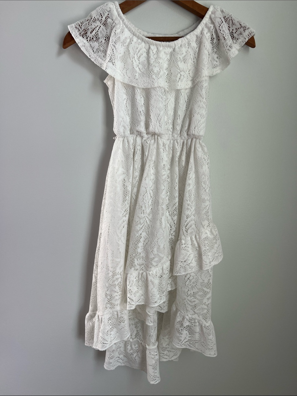 Beautees | Girls’ Off White Lace Ruffle Dress #7950T30 Size 8
